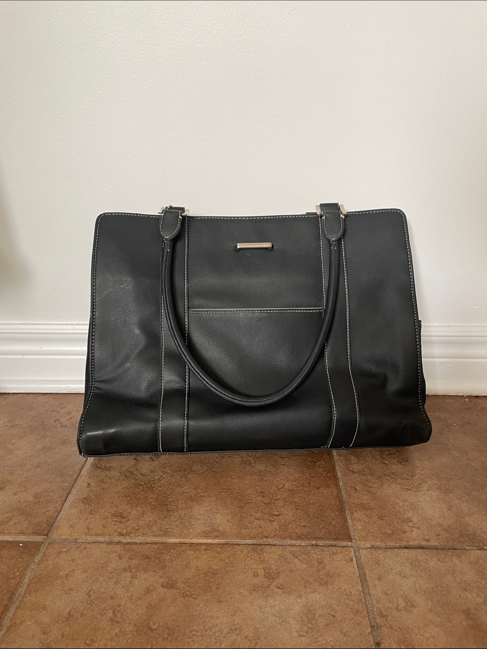 Black Structured Tote Bag